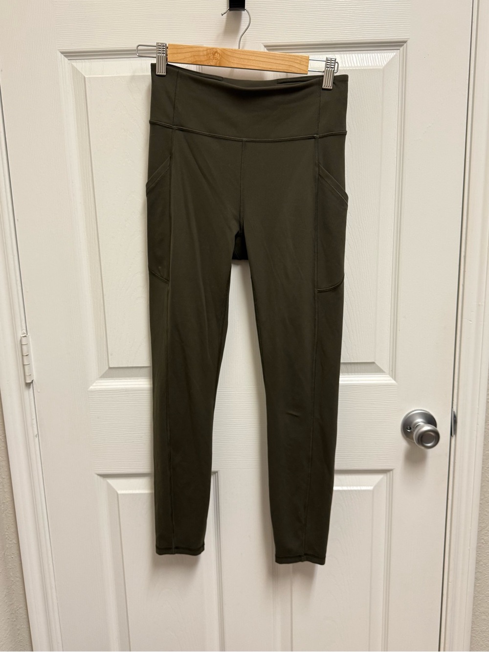 Lululemon High-Rise Olive Green Pocket Leggings